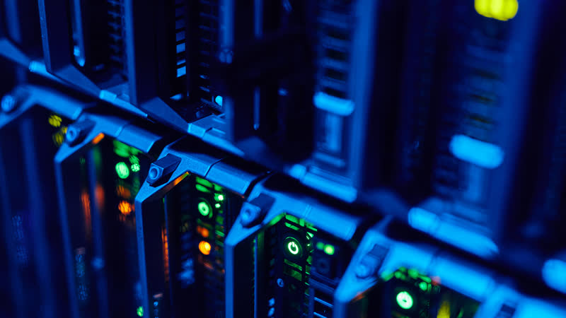 Blade-Server in der Nahaufnahme